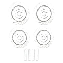 Share Goo 4Pack ShareGoo Metal 12mm Hex Hub Wheel Rim Tires Brake Disc Compatible with Traxxas Tamiya HSP HPI Redcat Racing 1/10 RC On-Road Car (Silver)