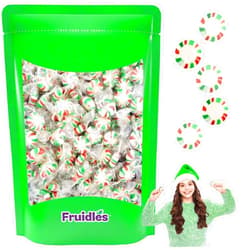 Fruidles Christmas Pinwheel Starlights, Red, White, and Green Hard Peppermint Candy, Kosher Parve, Individually Wrapped (Half-Pound