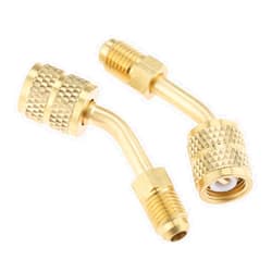 gohantee R410a Adapter 5/16 Female, 1/4 Male SAE Swivel Adapter Fits for Mini Split System Air Conditioners, HVAC and Refrigeration Service with 45° Angle Thimble Pack of 2