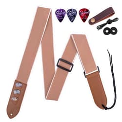 BestSounds Guitar Strap- Acoustic Electric Starp Bass Guitar Strap with Leather Neck Strap,3 Picks & 2 Button Blocks