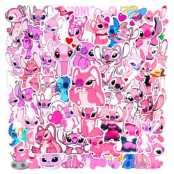 MUYINGZHUO Lilo Stitch Angel Stickers, 50PCs Pack, Vinyl Decals & Stickers for Laptop, Hydro Flask, Water Bottle, Bumper Car, Planner Stickers for Kids, Toddlers, Teens, Girls (Lil Angel)