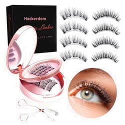 Woplagyreat Magnetic Eyelashes, Reusable Magnetic Lashes with Applicator Natural Look, Easy to Wear & No Glue Needed, 4 Pairs