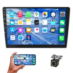 OiLiehu 10.1 Inch Android Double Din Car Stereo Touch Screen Car Radio with WiFi GPS Navigation Mirror Link Car Multimedia Player Support Bluetooth FM Radio Receiver Dual USB Input with Backup Camera