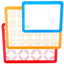 MIU France MIU Macaroon Silicone Baking Mat, Non-Stick Cookie Baking Mat, 2 Half Sheets and 1 Quarter Sheet, Perfect Baking Pad Cookie Kit for Macarons, Cake, Bread and Pastry