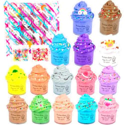 WUHUANIU 15 Pack Mini Slime, Butter Slime Party Favors, Soft Non-Sticky and Stretchy Slime Kit for Classroom Prizes, Christmas Stocking Stuffers, Goodie Bag Stuffers for Kids Boys Girls, N001 N002
