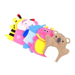 VINTORKY 5pcs Animal Bath Towel Spa Mitt Baby Washcloth Esponjas Para Bath Scrubber for Body Kids Body Scrub Puppet Wash Towel Body Loofah Sponge Towels Shower Gloves Hand Puppet Cute Child