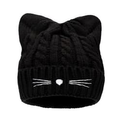 LUCKYBUNNY Women Girls Cute Cat Ears Beanie Hat Winter Crochet Knit Cap