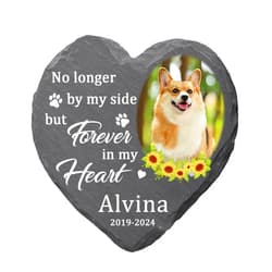 YESTIME Dog Memorial Gifts for Loss of Dog - Pet Memorial Stones for Dogs,Headstones for Graves Personalized Custom Gifts for Someone Who Lost a Loved Ones Cats Dogs Pets (Heart S2)