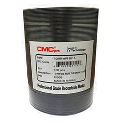Taiyo Yuden 100 CMC Pro 16X DVD-R 4.7GB White Thermal Printable