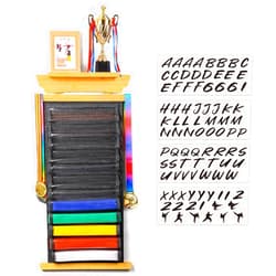 Tilhumt 12 Belts Karate Belt Display Rack with Stickers, Taekwondo Belt Display with Trophy/Photo Rack, Felt Dustproof Design, Easy to Put in belt, Martial Arts Belt Display for Children and Adults