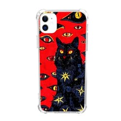 WidofvSpky Psychedelic Phone Case Hippie Cat Cover Compatible with iPhone 11, Trippy Cute Cool Animal Black Cat Case for iPhone 11, Unique Trendy Soft TPU Bumper Cover