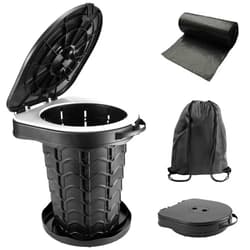 Imodomio Retractable Portable Toilet Camping Toilet - Adjustable Height Camp Toilet Portable Potty for Camping, Car, Travel, Boat, Beach, Tent and Emergency Use