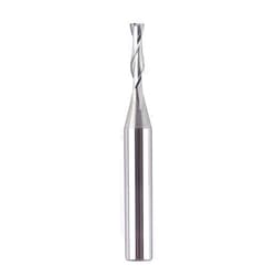 SpeTool CNC Spiral Router Bits with Up Cut 1/8 inch Cutting Diameter, 1/4 inch Shank HRC55 Solid Carbide End Mill for Wood Cut, Carving