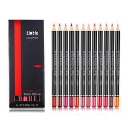 Linble Matte Lip Liner Pencil Set - 12 Assorted Colors Natural Lip Makeup Soft Pencils Waterproof and Long Lasting Velvet Lip Liners (red, pink, rose, plum, peach, cherry, dark brown etc)