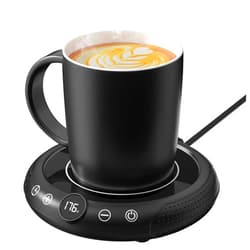 GNIYUIX Coffee Mug Warmer with Mug Set - Cup Warmer for Desk Auto Shut Off, Smart Electric Beverage Heater for Coffee, Tea, Water, Milk and Coco, 8 Temperature Settings & 1-12H Timer, Gifts for Coffee Lovers