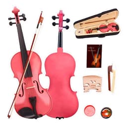 BELANITAS Pink Violin for Kids, 1/8 Kids Violin Wood Fiddle Starter Violin for Beginners, Small Violin for Girls with Hard Case Bow and Rosin, Birthday Children's Day Gift