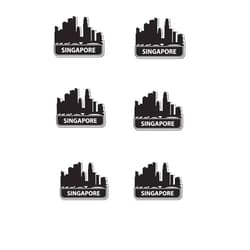 Foomy Stickers Pack of 6-2'' Stickers - Singapore Travel Visit Suitcase Vinyl Sticker - Sticker Graphic Decal