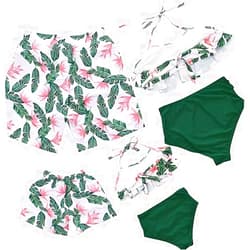 PURFEEL Family Matching Swimsuit Womens Bathingsuit Girls Swimwear Mom and Me Matching Swimwear