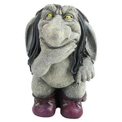 Design Toscano Garden Gnome Statue -Pondering Sylvester the Cynical Gnome Troll - Lawn Gnome