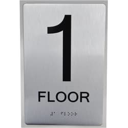 CAADASigns.com 1st Floor SIGN - FLOOR 1 SIGN (Aluminium, Brush Silver,size 6x9) The sensation line