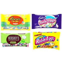 Reeses Hershey Whoppers Cadbury MILK CHOCOLATE CANDY COATED MINI EGGS VARIETY CANDY - Reeses Hershey Cadbury Mini Robin Eggs - EASTER BASKET FILLER CANDIES - Perfect Holiday Pack - 10 - 12 oz - 4 Pack