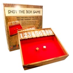 Winshare Puzzles and Games Shut The Box Game Large, Wooden Old Fashioned Dice Fun Play