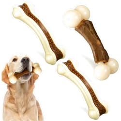 Sosation 3 Pack Chew Toys for Aggressive Chewers, Bone Toys Nylon Beef Flavor Dog Teething Toys for Large/Medium/Small Puppies Breeds(Large, Mixed Style)