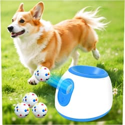 Abdtech Automatic Ball Launcher for Dogs - 2025 Upgraded Thrower Machine with 3 Launching Distance(10/20/30FT) 3 ETPU Tennis Balls, Interactive Dog Ball Thrower Mental Stimulation Training Dog Toys