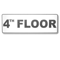 Blulu 4th Floor Sign with Double Sided Tape Stainless Steel Floor Number Sign for Door 2.76 in x 7.87 in Durable Metal