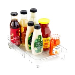 YouCopia RollOut Fridge Caddy BPA-Free Clear Rolling Refrigerator Organizer Bin with Adjustable Dividers and Handles, 9