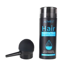 ALIVER Hair Fibers for Thinning Hair for Women & Men, Extra Spray Applicator, Black, 27.5 Gr Hair Powder Bald Spot Cover Up, Instantly Hair Filler, Undetected & Natural