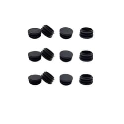ZYYC 12 Pcs 25mm (1 Inch) Round Plastic Plug,Round Tubing Black Plastic Plug，Pipe Tubing End Cap for Round Tube Furniture Finishing Plug