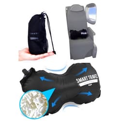 SmartTravel Inflatable Lumbar Travel Pillow for Airplane Back Support for Chair and Travel Seat Lumbar Support Pillow