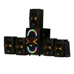Acoustic Audio by Goldwood 5.1 Speaker System 5.1-Channel with LED lights and Bluetooth Home Theater Speaker System, Black (AA5210)