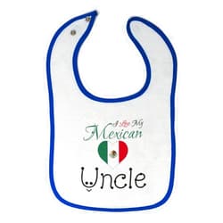 Cute Rascals Toddler & Baby Bibs Burp Cloths I Love My Mexican Uncle Cotton Items for Girl Boy Ah White Royal Blue Design Only