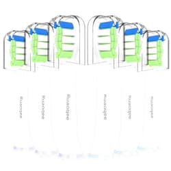 BYITH Toothbrush Replacement Heads for Philips Sonicare, Electric Replacement Brush Head Compatible with Phillips Sonic Care Toothbrush Heads and All Snap-On System, 6 Pack, Green&White