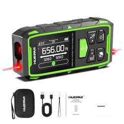 Huepar 656ft/200M Dual Laser Distance Measuring Tool, Huepar Professional Rechargeable Digital Laser Room Measure Devices, Bilateral Metro Laser Measurement Tool with with Angle Sensor, Magnetic Back