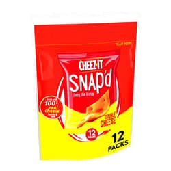 Cheez-It Snap'd Cheese Cracker Chips, Thin Crisps, Lunch Snacks, Double Cheese, 9oz Bag (12 Packs)