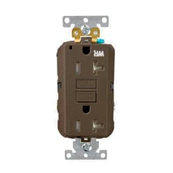 Leviton G5362-WT 20A-125V Extra-Heavy Duty Industrial Grade Weather/Tamper-Resistant Duplex Self-Test GFCI Receptacle, Brown, 20-Amp