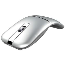 NYIEFADA Bluetooth Wireless Arc Travel Mouse, Dual Model (2.4G+BT5.1) Rotating Foldable Mouse for Microsoft, Rechargeable Slim Portable Mice for Laptop, Notebook, PC, MacBook, Chromebook - Silver
