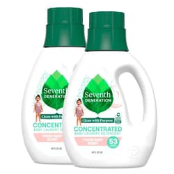 Seventh Generation Concentrated Baby Laundry Detergent, Fresh Scent, 40 Fl Oz, Pack of 2