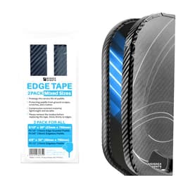 KASACA Pickleball Paddle Edge Guard Tape - 2 Pack for 16mm & 13mm Paddles – 3K PU Interwoven Texture – No Wrinkling, Protective Tape for Edgeless & Edge-Guarded Paddles for Curved Edges