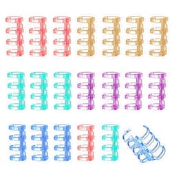 HomeplusTG3 20 PCS Loose Leaf Binder Rings, Small Binder Rings 1/2 Inch Plastic Book Binder Ring Paper Ring Strips Snap Split Binding Comb Spines Office Book Ring for Notebook, Diary, Scrapbook Photo Album