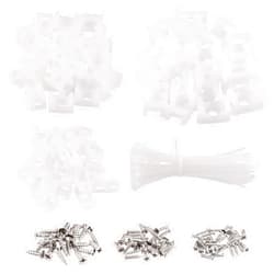 Glarks 360Pcs White Cable Tie Base and Cable Zip Ties with Mounting Screws Set, 120Pcs 3MM 4MM 6MM Saddle Type Mount Wire Holder and 120Pcs 6 Inch Self-Locking Cable Tie with 120Pcs Pan Head Screws