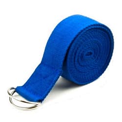 212 Main 8 ft. Cotton Yoga Strap with Metal D-Ring Blue