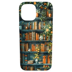 Books Coffee and Flowers Vintage Library Books and Coffee Vintage Library Case for iPhone 15