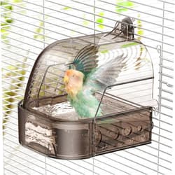 Pawfly Bird Bath for Cage, Parakeet Bath, Parakeet Bird Bath, Bird Cage Bath for Feeding & Resting, Acrylic Bathtub Box for Parrot, Cockatiel, Budgie, Canary Lovebird & Finch