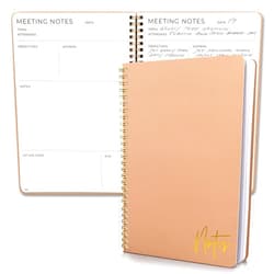 ZICOTO Beautiful Meeting Notebook For Work Organization - Easily Take Notes And Keep Agendas on Track - The Perfect Office Planner Supplies for Women & Men to Professionally Manage Business Projects - Pink