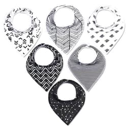 Baby Essentials Waterproof Adjustable Bandana Cloth, Terry Bibs with Snaps, for Babies in Multipack Sets of 6 and 10