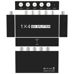 HDSUNWSTD SDI Splitter 1x4 Multimedia Split SDI Extender Adapter Support HD-SDI, SD-SDI and 3G-SDI Signals for Projector Monitor Camera（1 sdi Input and 4 sdi Output